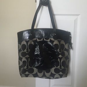 Black Coach tote handbag