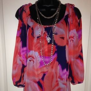 💕 INC floral cold-shldr. blouse NWT! Beautiful!🌸