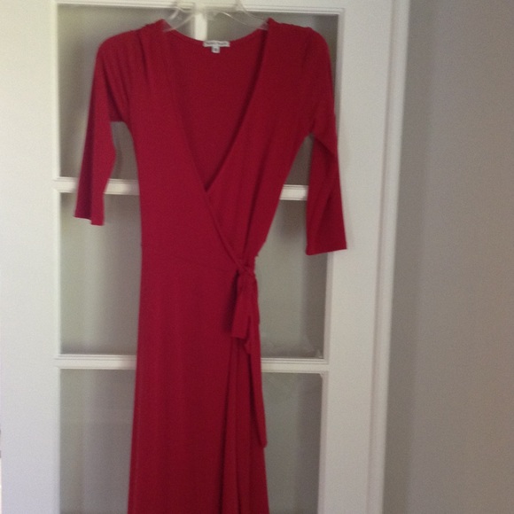 Red wrap dress