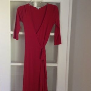 Red wrap dress