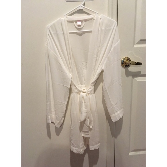 Short White Sheer Robe