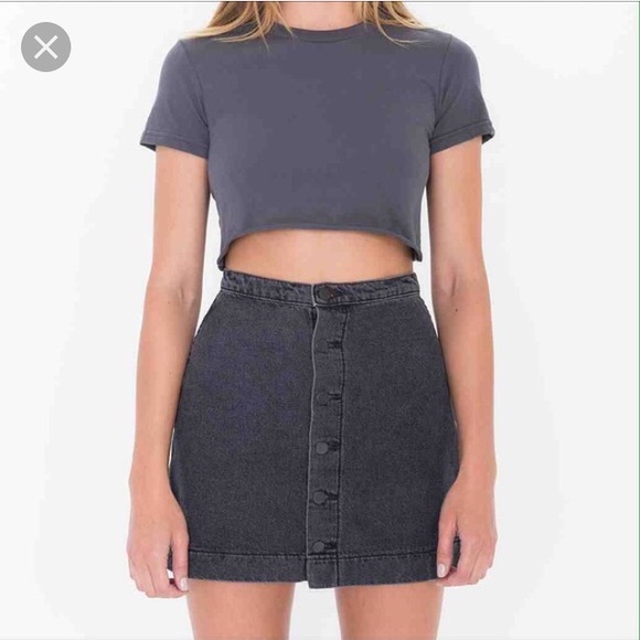 American Apparel Denim Button Down A Skirt
