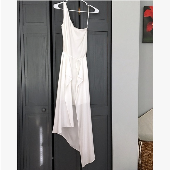 BCBG Margo One-shoulder Dress XS, white