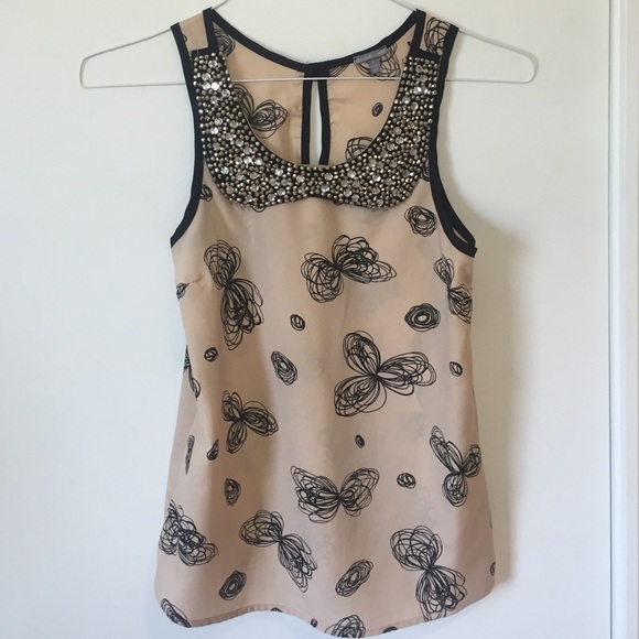 Charlotte Russe tan fancy top✨💫💕