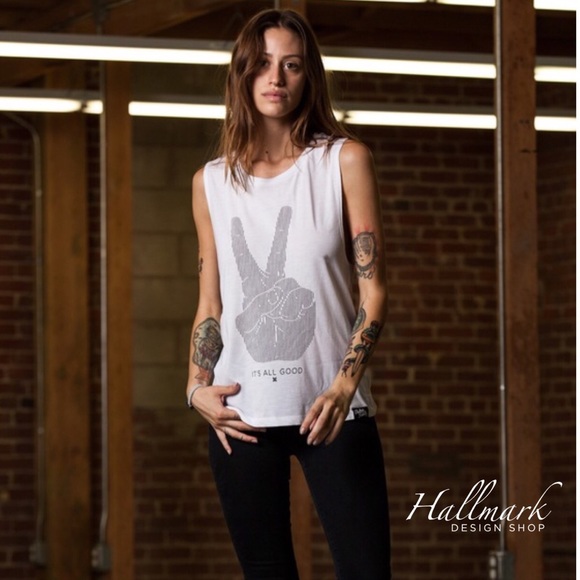 All Good Fitness Gym Sleeveless Peace Sing Tank - Picture 3 of 3