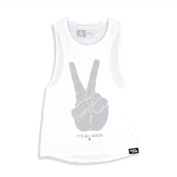 All Good Fitness Gym Sleeveless Peace Sing Tank - Picture 2 of 3