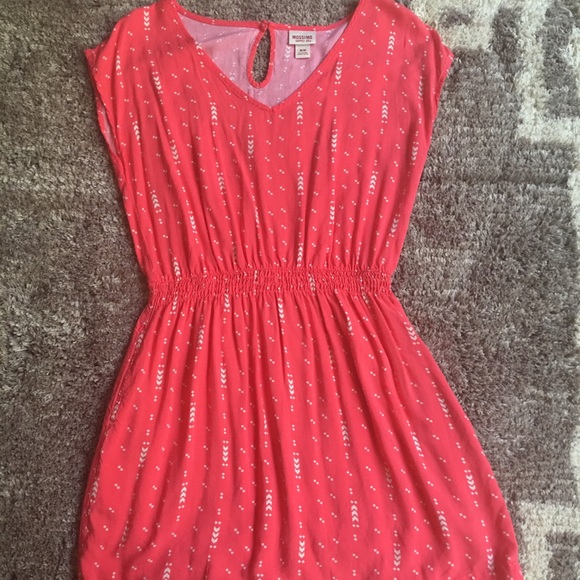 Mossimo - Coral and white tribal print dress