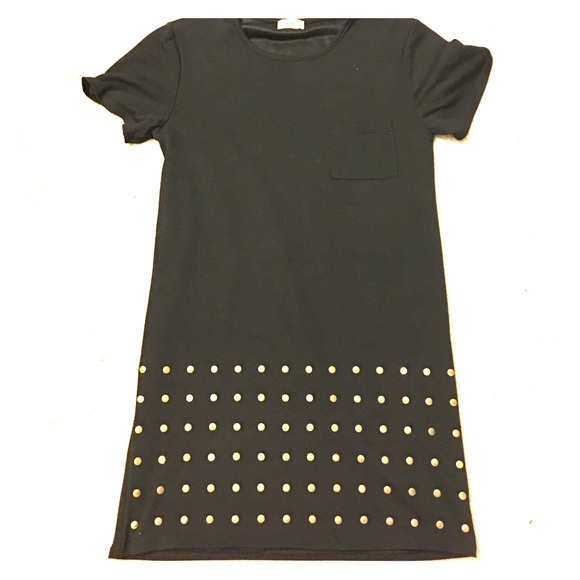 Little black dress with gold studs