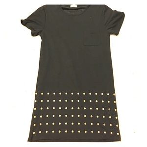 Little black dress with gold studs