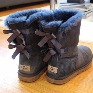 Navy Uggs with Bailey Bow