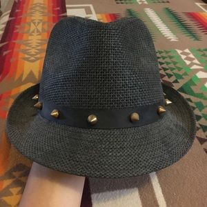 Black fedora with studded band