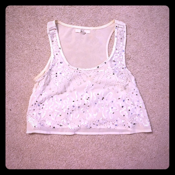 Sequined crop top