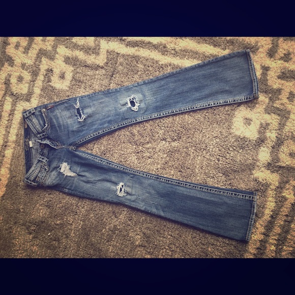 Silver distressed jeans. Size 27