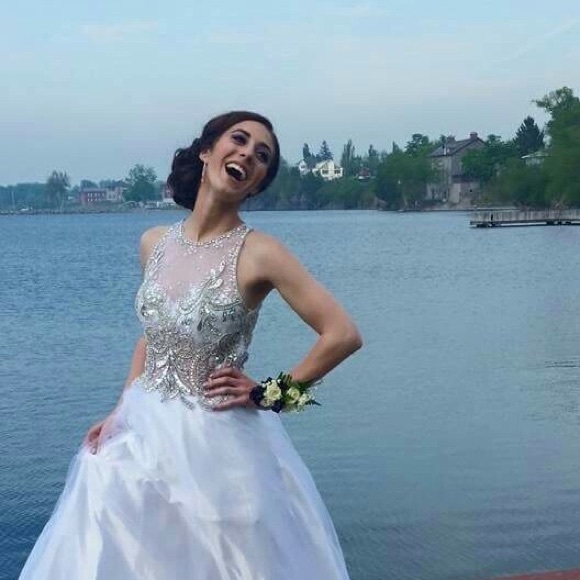 Dave & Johnny white prom dress