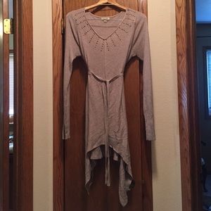 One World Size L studded sweater, cafe au lait