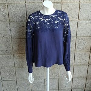 Lace long sleeve purple blouse!