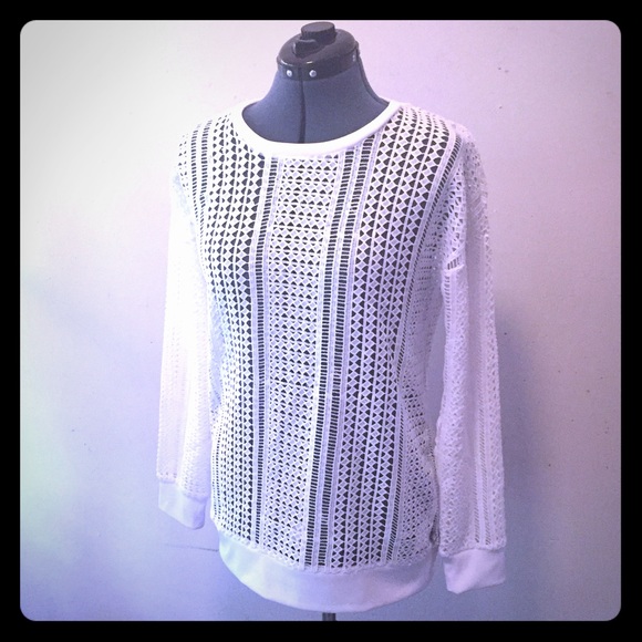 fabletics open knit sweatshirt