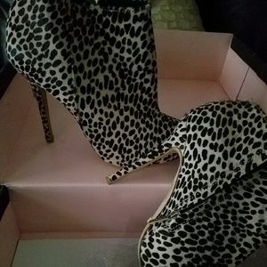 Cheetah print booties