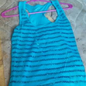 Rue 21 blue sequined tank top
