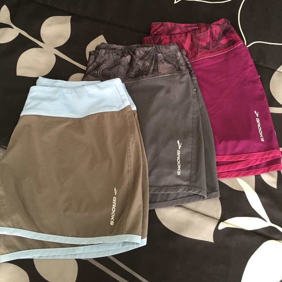 Lot of three pairs of Brooks running shorts