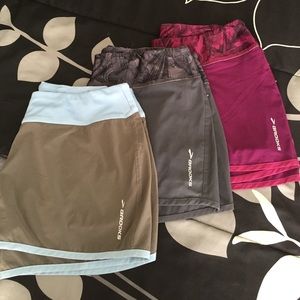 Lot of three pairs of Brooks running shorts