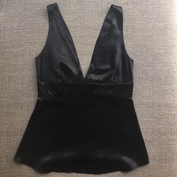 NWT black 100% silk J. Crew top size 2