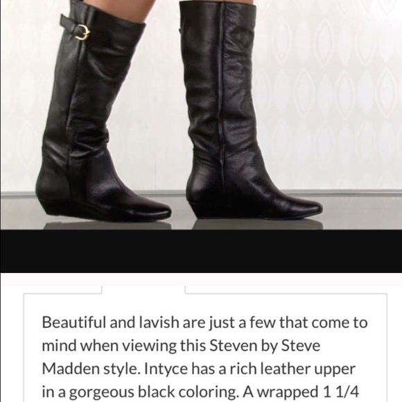 steven by steve madden intyce leather slouch buckle boot