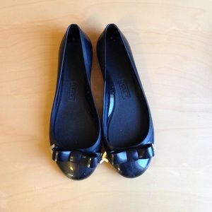 J Crew Black Rain Flats