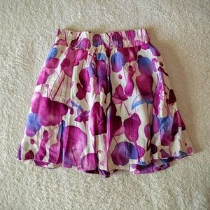 Forever 21 Patterned Purple, Blue, and Ivory Skirt