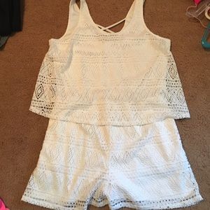 EXPRESS white lace romper