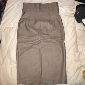 Windsor tan leather skirt