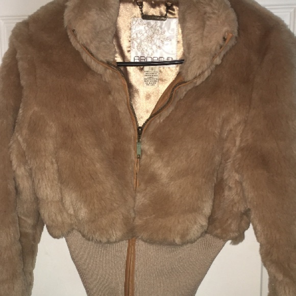Arden B. Faux fur coat.