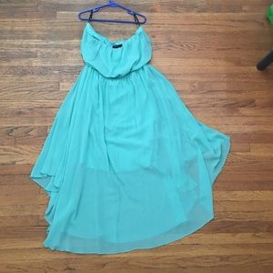 Aqua blue sheer dress