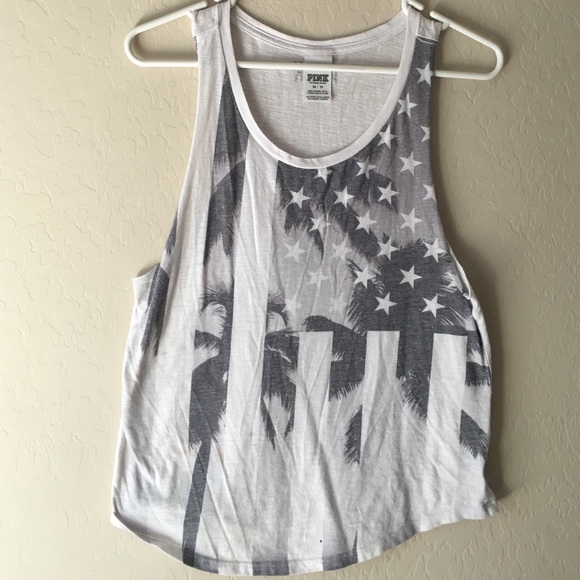 PINK Victoria's Secret flag muscle tank