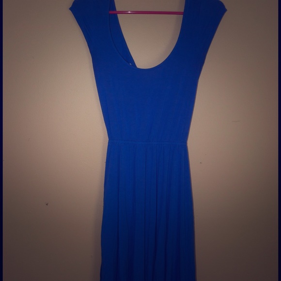 Blue open back dress purchased from Pac Sun.