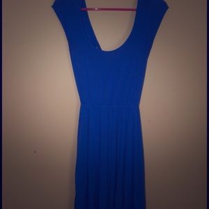 Blue open back dress purchased from Pac Sun.