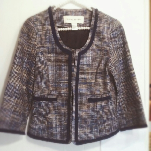 Navy Blue Tweed Jacket - Picture 2 of 3