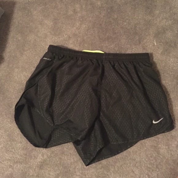 Black Nike DriFit triangle print running shorts
