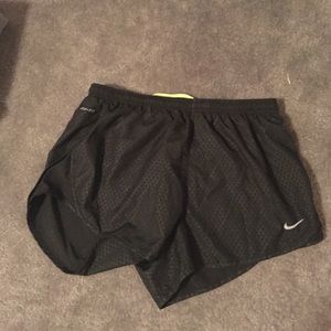 Black Nike DriFit triangle print running shorts