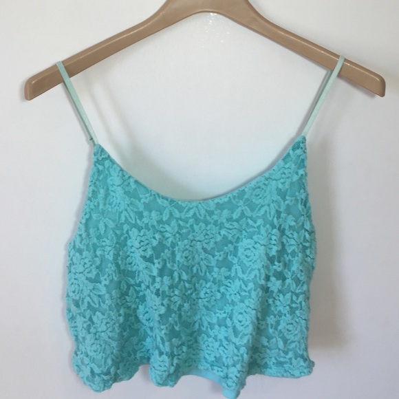 Mint blue crop top🌊💐💚