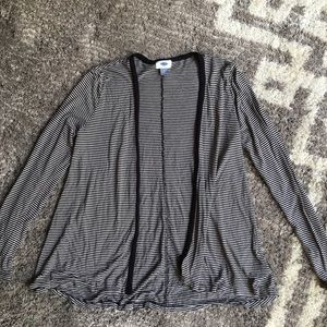 Old Navy - black and white striped cardigan