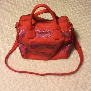 Deux Lux coral sequined purse