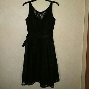 Black lace overlay dress