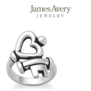Sterling Silver James Avery Heart & Key Ring