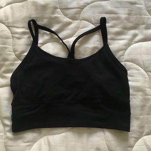 Athleta Black crop top sports bra Size M