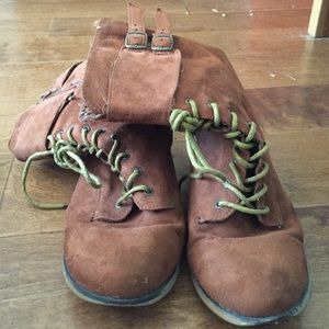 Brown lace up boots