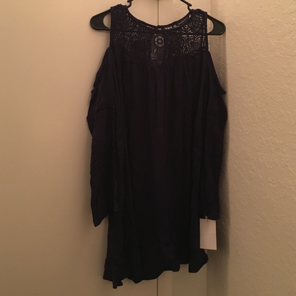 Boho cut out shoulder dress