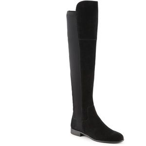 Franco Sarto over the knee black suede boots