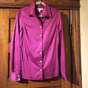 Raspberry Fitted Collared dress shirt
