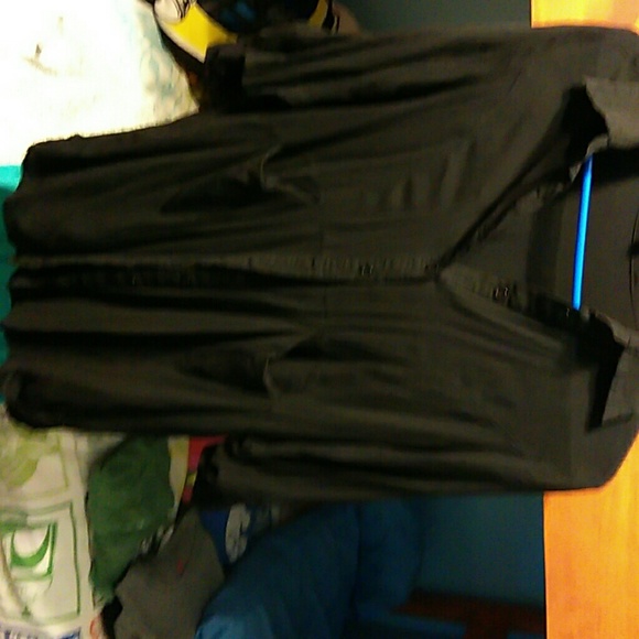 Black loose button down